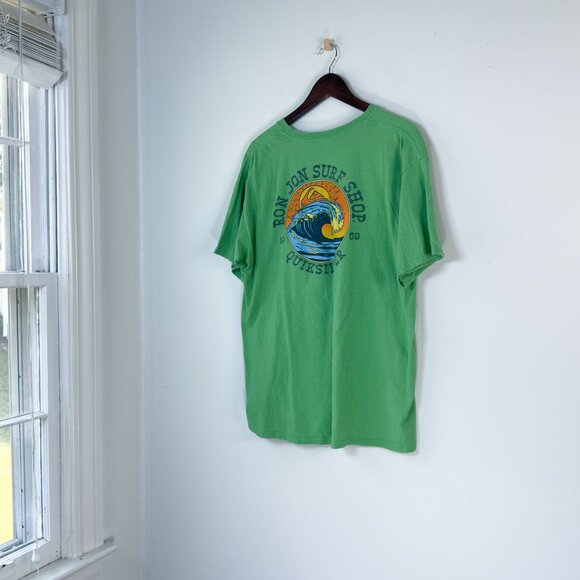 Quicksilver Ron Jon Surf Shop Light Green Mens Casual Tshirt Large - Picture 1 of 7